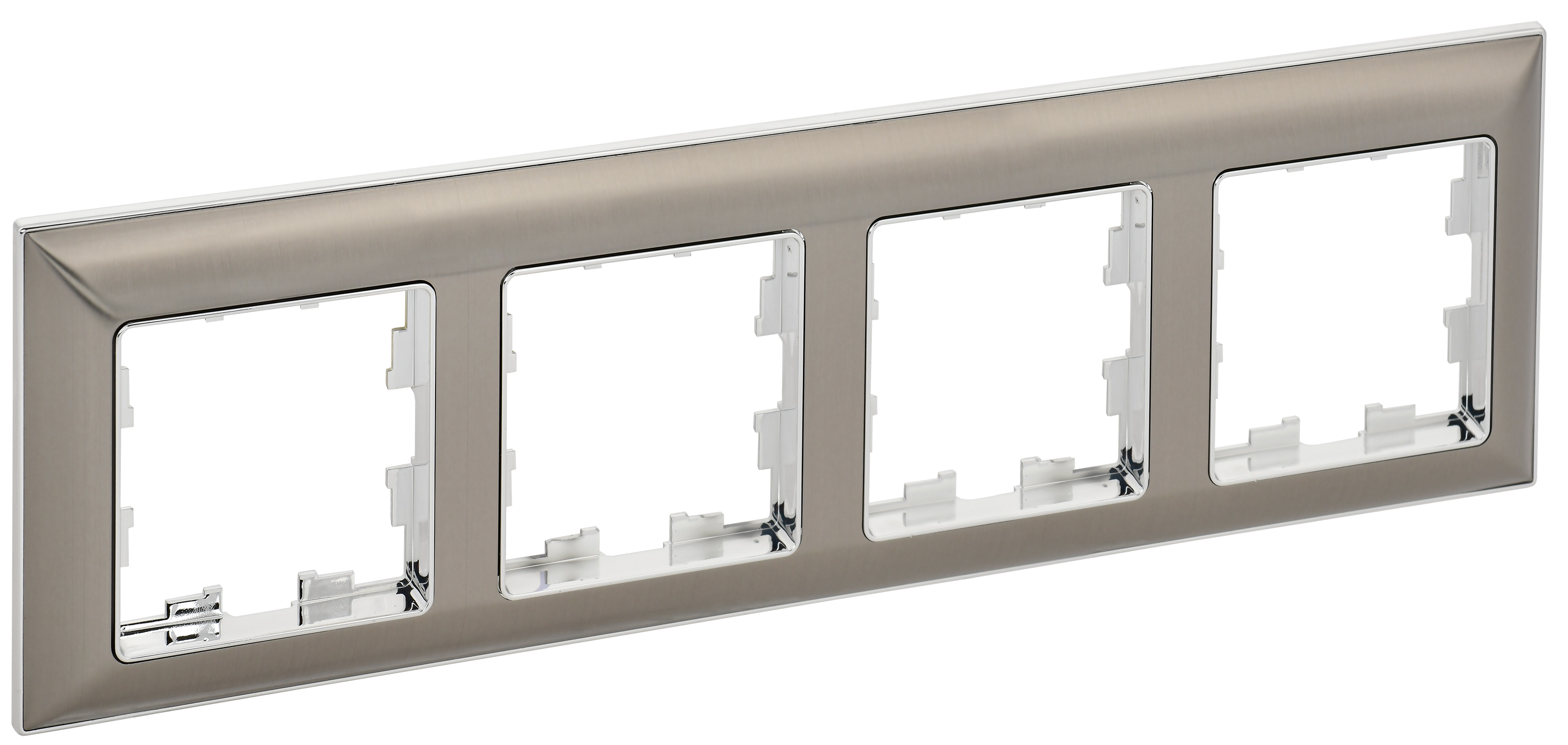 BRITE Рамка 4-местная РУ-4-Бр хром/никель IEK BR-M42-12-4-K23