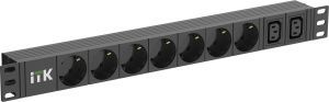 ITK PDU 7 розеток немецкий стандарт + 2 С13 1U кабель 2м вилка C14 PH22-7D2C132-P