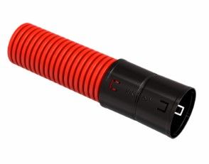 Труба двустенная гофр. ПНД/ПВД д.75 красная с муфтой (50м)