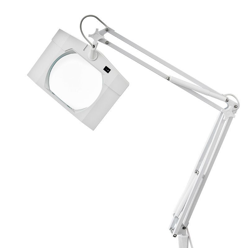 Лупа на струбцине квадратная 5D с подсветкой, 150х180мм, белая REXANT 31-0111