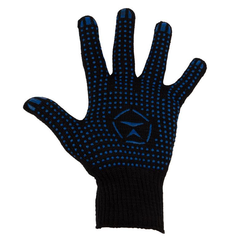 Перчатки х/б стандарт с покрытием ПВХ, размер M, 10 класс вязки, 5 нитей, черные 09-0209