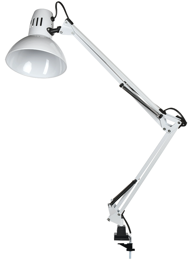 LIGHTING Светильник настольный 1014 пантограф на струбцине Е27 белый IEK LNNL4-1014-2-VV-40-K01