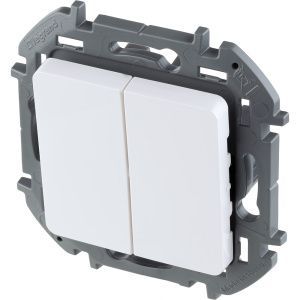 INSPIRIA Выключатель 2-клавишный схема 5 10АХ безвинтовые зажимы белый 673620