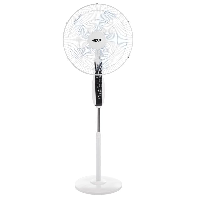 Вентилятор напольный белый/синий 60 Вт, 5 лопастей, подставка круглая, д/у управление - Фото 3