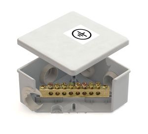 Коробка уравнивания потенциалов (КУП) 85х85х40мм шина 6х9 8груп (60шт) GE41360