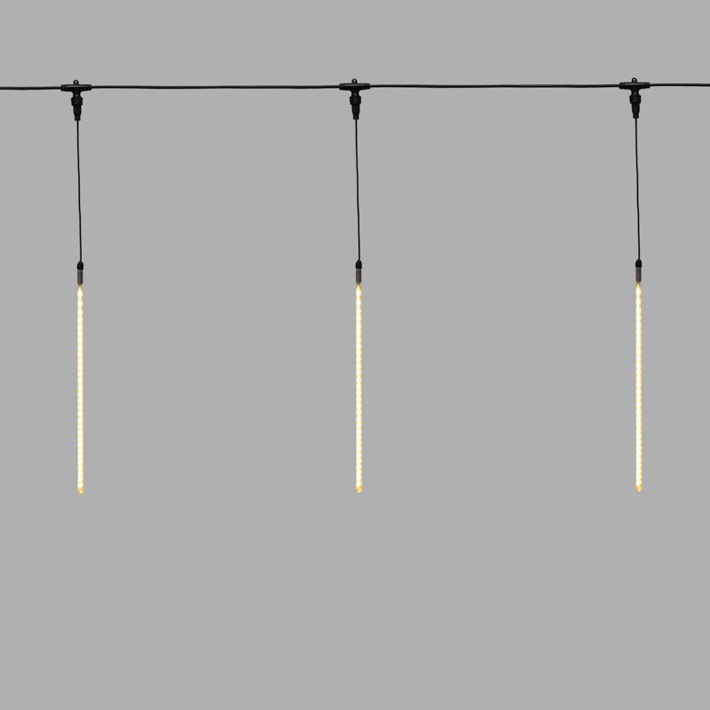 Гирлянда Тающие сосульки комплект 10 шт. х 50см, шаг 100см, 600 LED ТЕПЛЫЙ БЕЛЫЙ, черный каучук, IP67, 24В, соединяется NEON-NIGHT - Фото 2