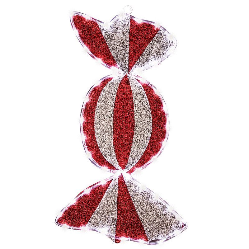 Фигура "Карамель" бархатная, с постоянным свечением, размеры 60*30 см (45 БЕЛЫХ светодиодов) 514-051