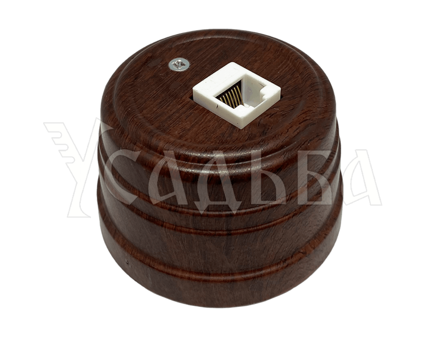 Розетка пластиковая компьютерная RJ45 , цвет - орех, серия УСАДЬБА, ТМ "МезонинЪ" GE30341-14