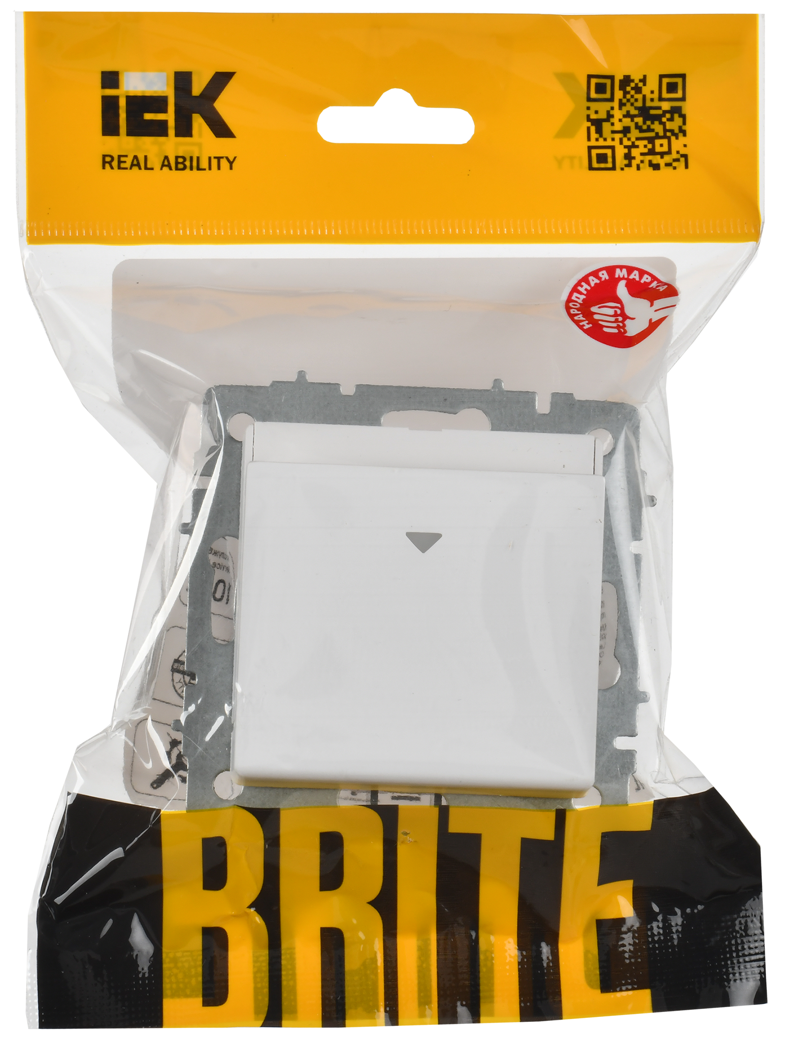 BRITE Выключатель карточный 30А ВС10-1-8-БрАБ арктический белый IEK - Фото 2