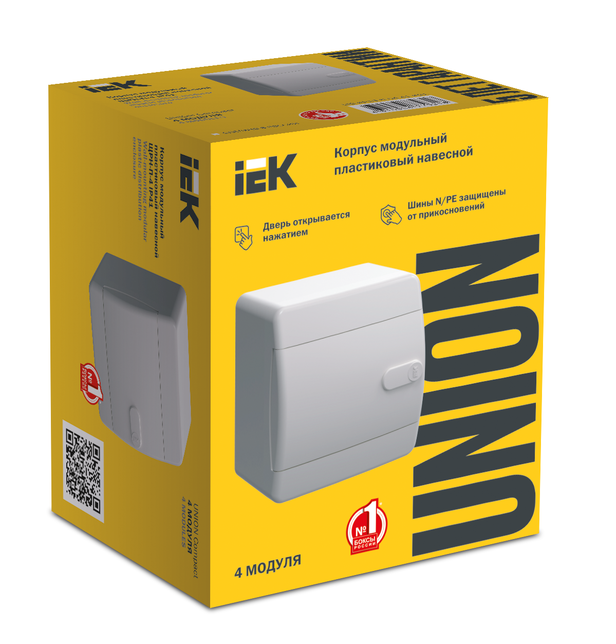 UNION Compact Корпус пластиковый ЩРН-П-4 IP41 белая дверь IEK - Фото 2