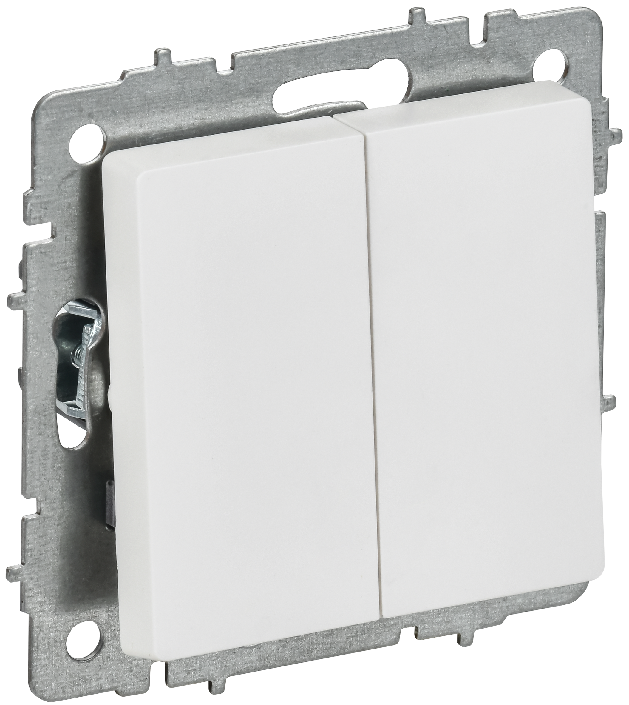 BRITE Выключатель 2-клавишный 10А ВС10-2-0-БрАБ арктический белый IEK BR-V20-0-10-K91