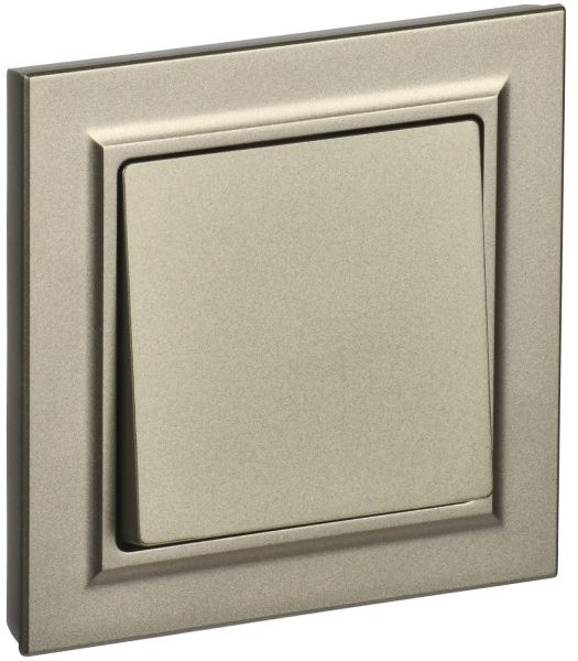 BRITE Выключатель 1-клавишный 10А в сборе ВСР10-1-0-БрШ шампань IEK BR-V10-0-10-K37-F