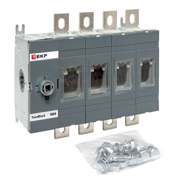 Рубильник 160A 4P без рукоятки управления TwinBlock EKF