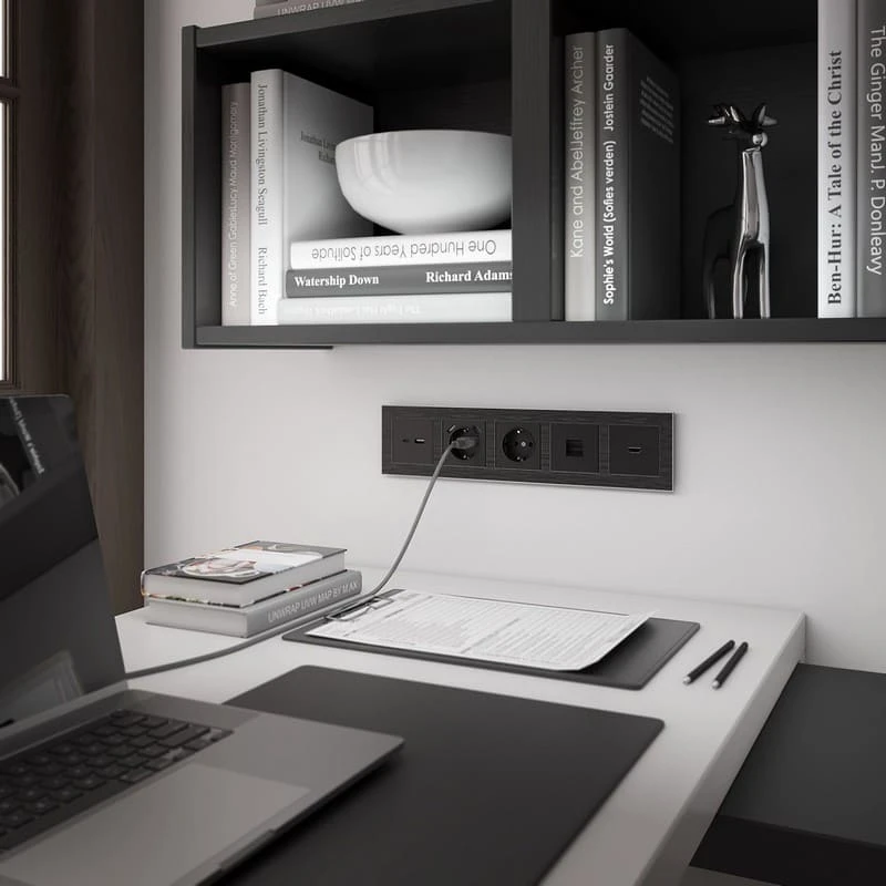 Рамка на 5 постов Aluminium (черный алюминий) Werkel - Фото 2