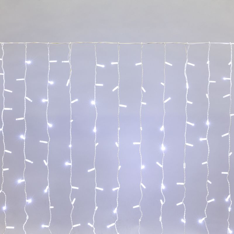 Гирлянда светодиодная Занавес 2х1,5м 300 LED БЕЛЫЙ белый ПВХ IP65 постоянное свечение 230В нужен блок 303-500-1 NEON-NIGHT