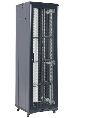 Напольный шкаф 19" 42U 600×800×2054 (ШxГxВ), дверь перфорация, перфорированная задняя дверь, боковые съемные стенки, RAL 9005 REXANT 04-4266-232