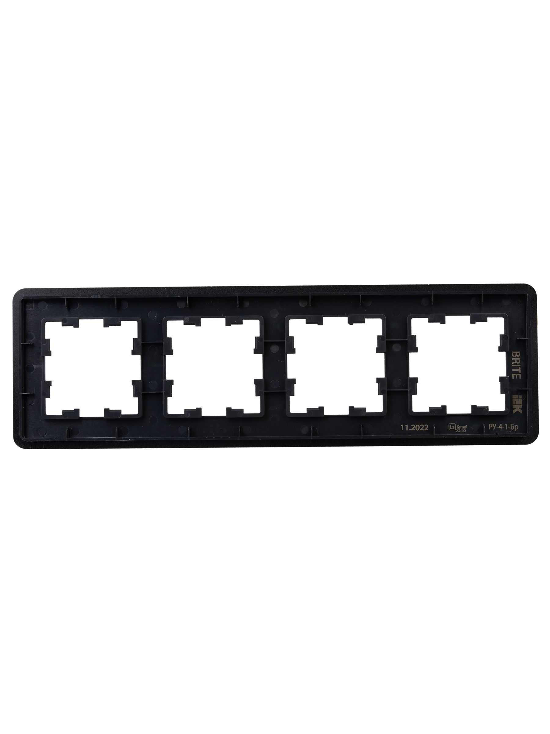 BRITE Рамка 4-местная РУ-4-1-Бр металл черный RE IEK - Фото 4