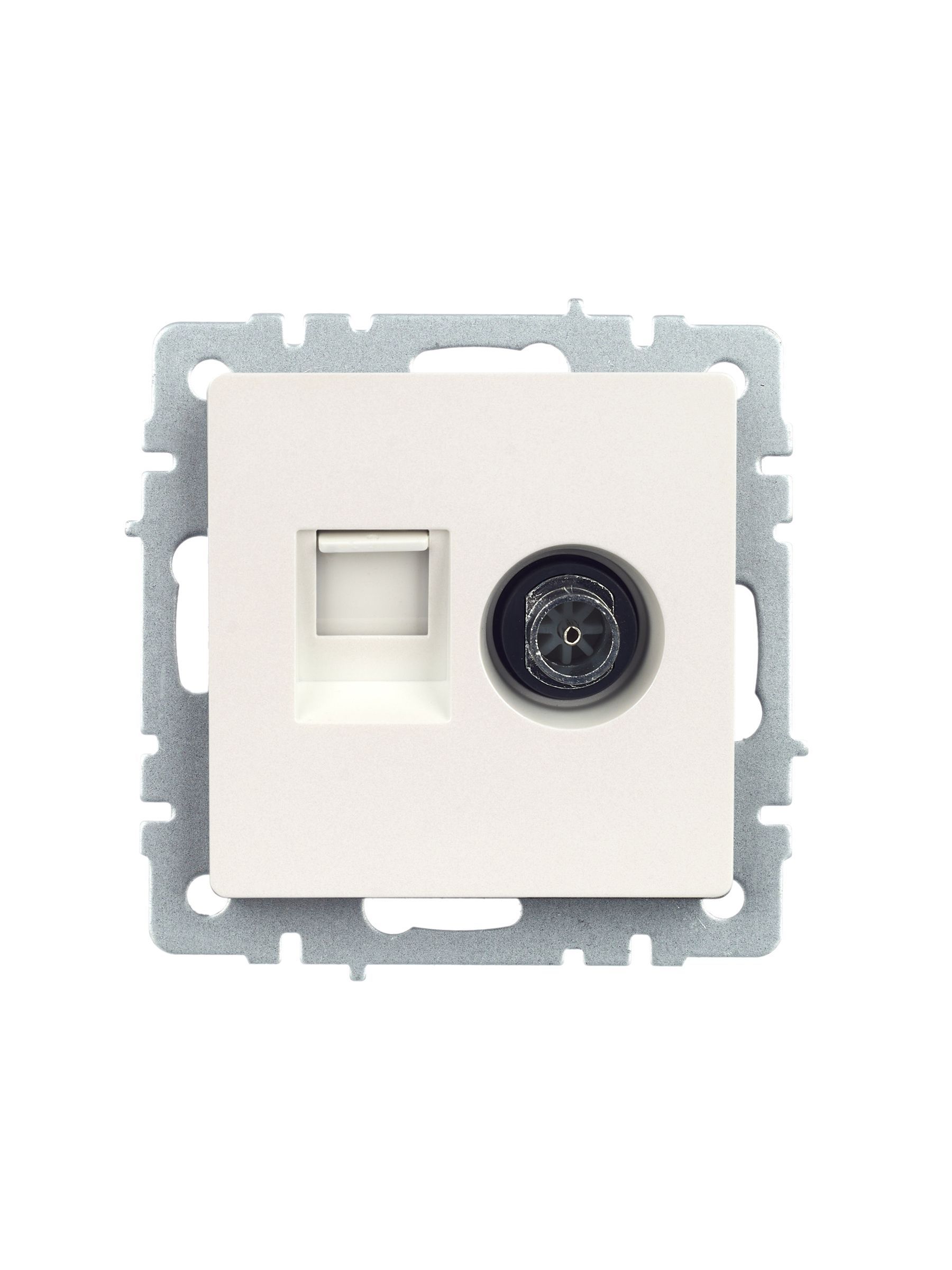 BRITE Розетка двойная TV+RJ45 кат.5E РТВ/РК12-БрЖ жемчуг IEK - Фото 7