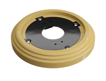 Рамка одноместная пластиковая, D 92x14 мм, цвет - песочное золото, серия УСАДЬБА, ТМ МЕЗОНИНЪ