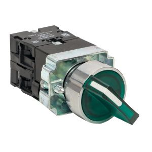 Переключатель BD33 3P c зеленой подсветкой 24В NO EKF xb2-bk33-g-24
