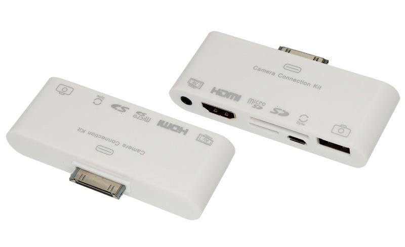 AV адаптер 6 в 1 для iPhone 4/4S на HDMI, USB, microSD, SD, 3.5 мм, microUSB 40-0103