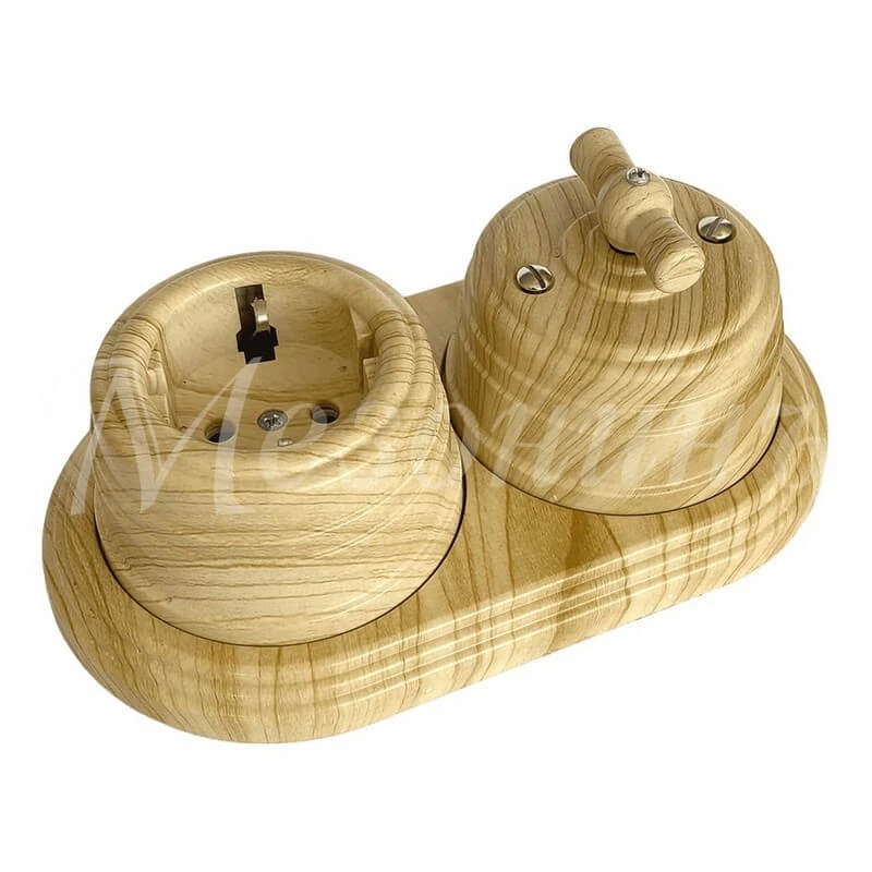 Рамка двухместная пластиковая, 163x92x14 мм, цвет -сосна, серия УСАДЬБА, ТМ "МезонинЪ" GE30702-11 - Фото 2