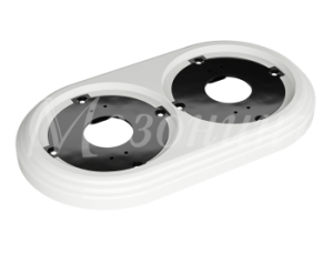 Рамка двухместная пластиковая, 163x92x14 мм, цвет - белый, серия УСАДЬБА, ТМ МЕЗОНИНЪ GE30702-01