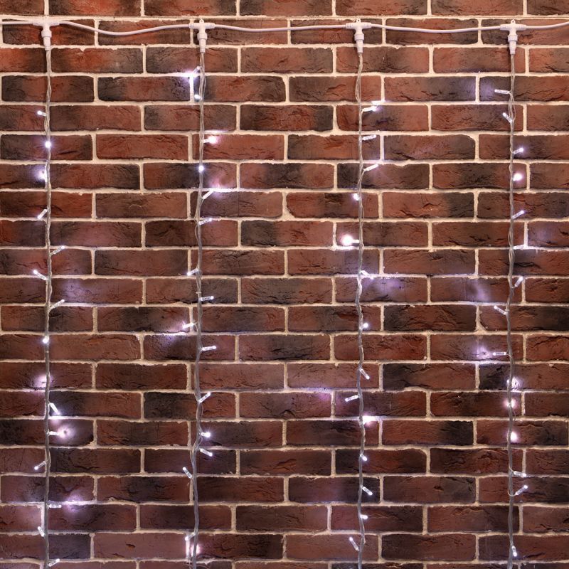 Гирлянда светодиодная Занавес 2х6м 360 LED БЕЛЫЙ прозрачный ПВХ IP65 эффект водопада 24В не соединяется трансформатор в комплекте NEON-NIGHT 235-465