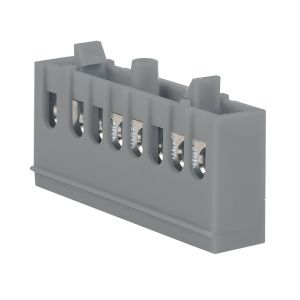 Шина "фаза" L (6x9мм) 8 отв. латунь серый изолир. корп. на DIN-рейку EKF sn0-63-8-is