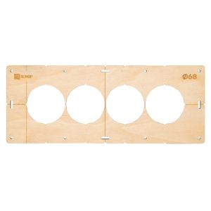 Шаблон для подрозетников c 4 отв. диам. 68 мм EKF Expert sh-d68-4