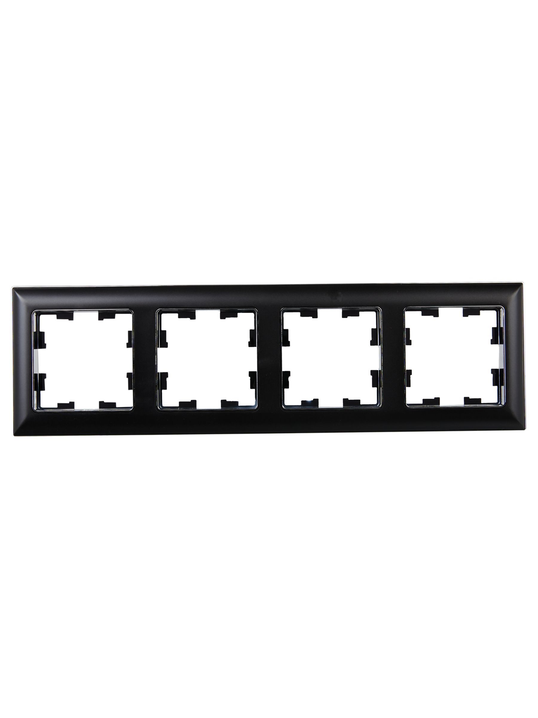 BRITE Рамка 4-местная РУ-4-Бр хром/черный IEK - Фото 4