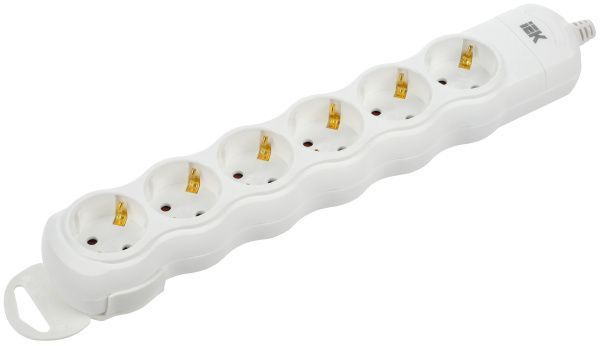 Розетка переносная разборная РПр06 6 мест IEK WYP10-D-KP-16-06-ZS-K01