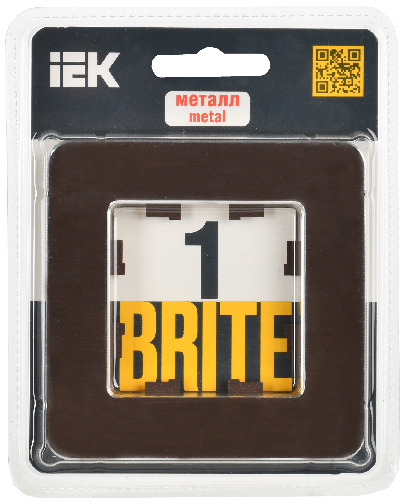 BRITE Рамка 1-местная РУ-1-1-Бр металл коричневый RE AL IEK - Фото 2