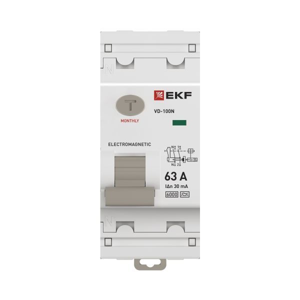 ВДТ ВД-100N 2P 63А 30мА A эл-мех 6кА PROXIMA EKF - Фото 4