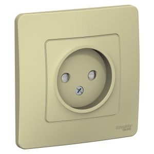 Розетка 1-м СП Blanca 16А IP20 250В без заземл. защ. шторки беж. SE BLNRS000117 520086