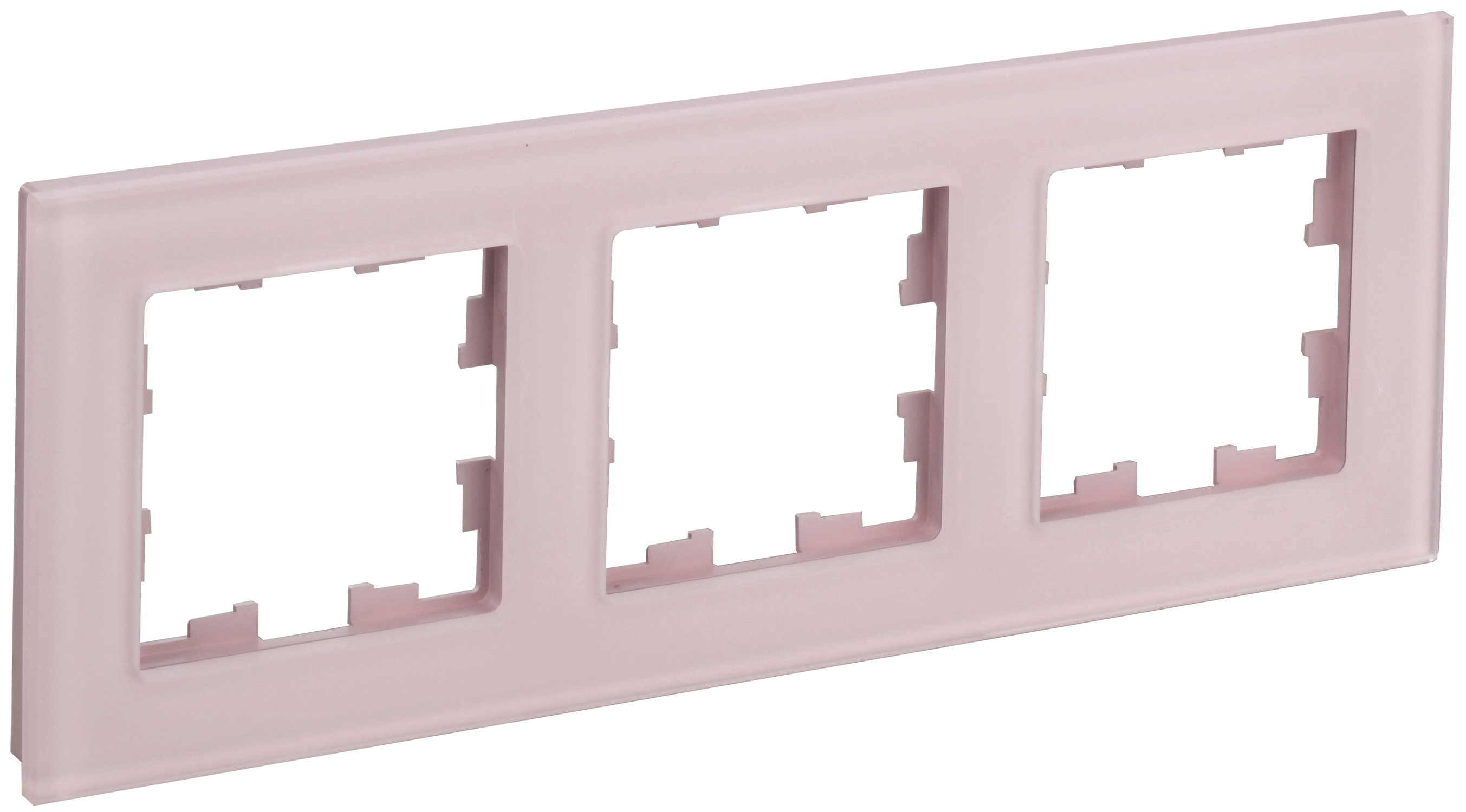 BRITE Рамка 3-местная РУ-3-2-Бр стекло розовый матовый IEK