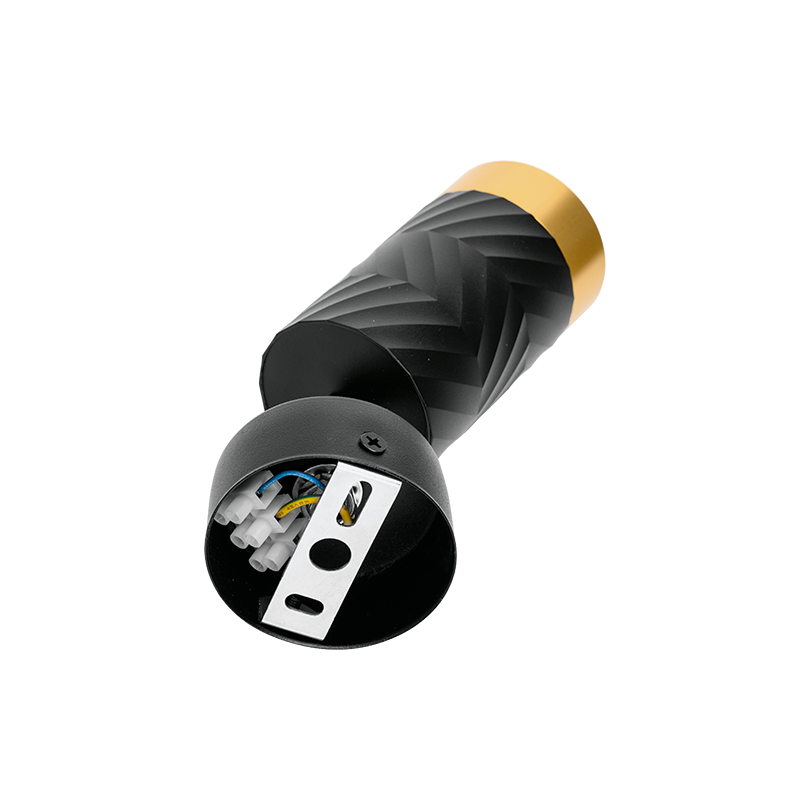 Накладной светильник WOLTA WSL-GU10/S09BG IP20 под лампу GU10 Чёрный/золото LINEA D60x170 1/50 - Фото 6
