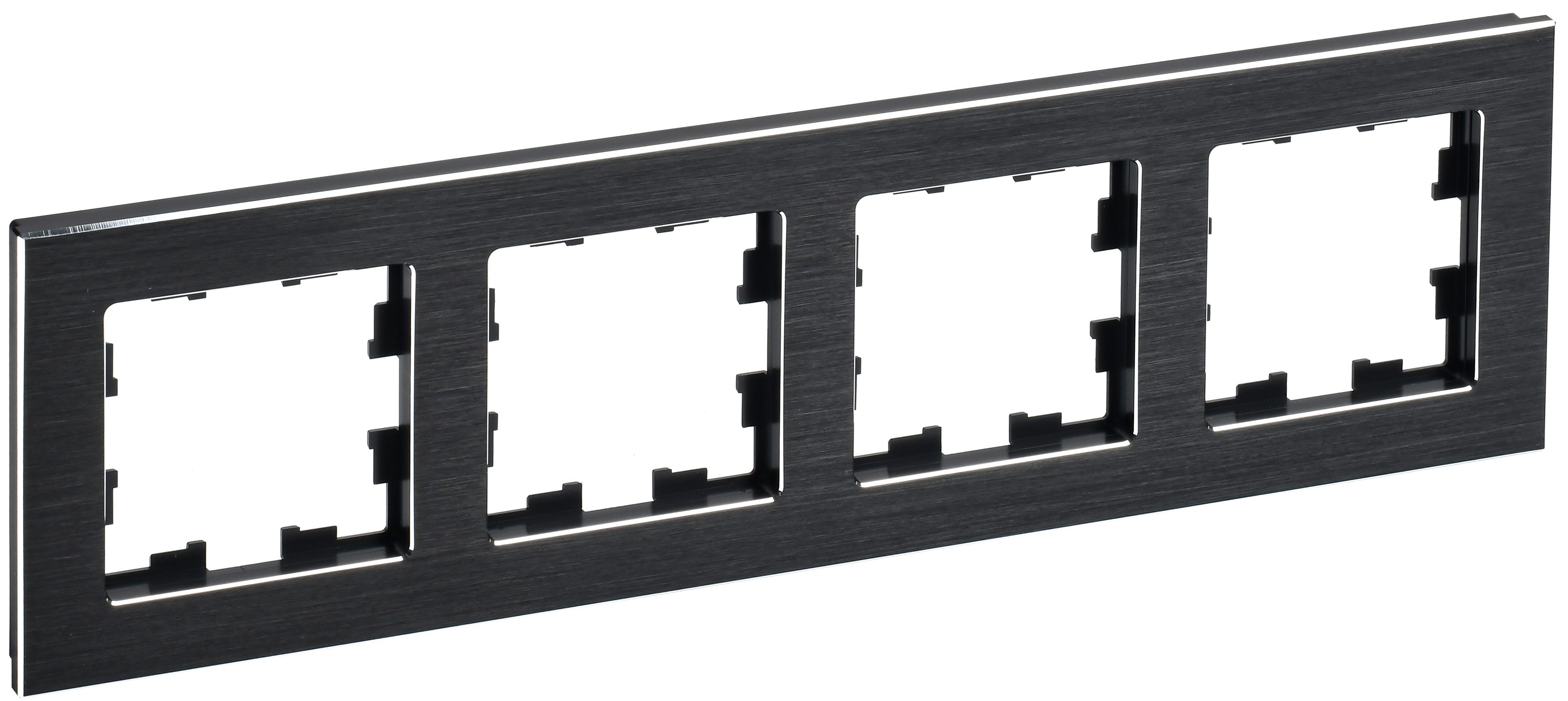 BRITE Рамка 4 -местная РУ-4-1-БрЧ металл черный IEK BR-M42-M-K02