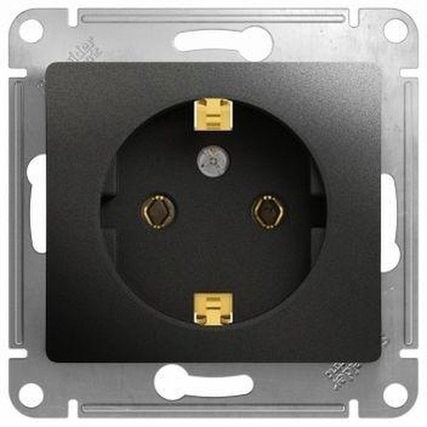Розетка 1-м СП 1мод. Glossa 16А IP20 с заземл. механизм антрацит SE GSL000743