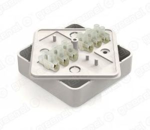 Коробка монтажная с клем. колодкой 75х75х20мм БЕЛАЯ (100шт) GE41212-01