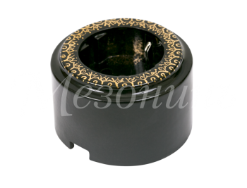 Розетка ретро фарфоровая, двухполюсная, с заземляющим контактом, цилиндро, коллекция "ИМПЕРАТОРСКАЯ"