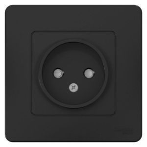 Розетка 1-м СП Blanca 16А IP20 250В без заземл. защ. шторки антрацит SE BLNRS000116 1210378