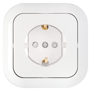 Розетка штепсельная с заземляющим контактом и шторками скрытой установки РС16-253 64BY