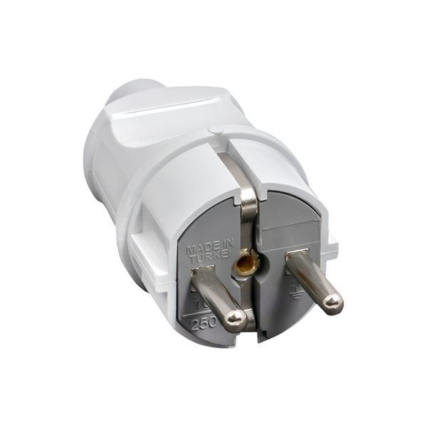 Вилка прямая усиленная с/з белая 16А 250В EKF Proxima AVP16-10-r