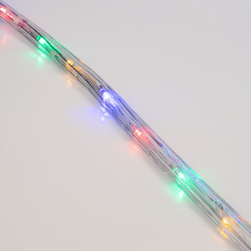 Дюралайт LED трехжильный 230В 13мм 24 LED/м МУЛЬТИ (RYGB) свечение с динамикой модуль 4м бухта 100м NEON-NIGHT Эконом - Фото 4