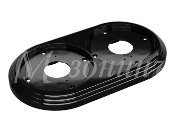 Рамка двухместная пластиковая, 163x92x14 мм, цвет - черный, серия УСАДЬБА, ТМ МЕЗОНИНЪ