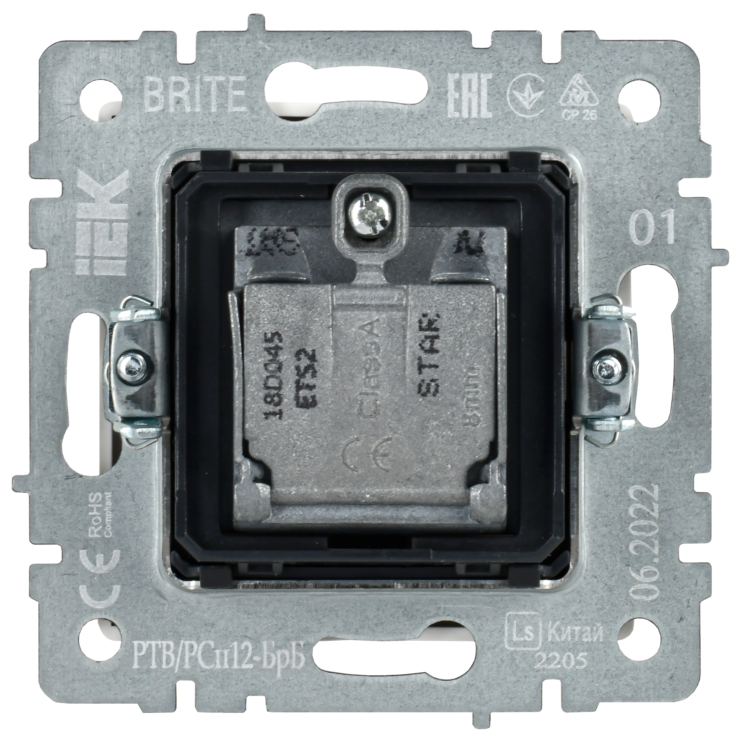 BRITE Розетка двойная TV+SAT РТВ/РСп12-БрБ белый IEK - Фото 4