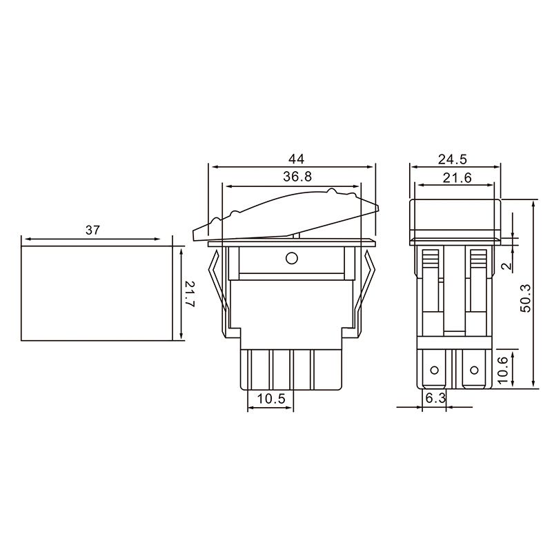 Выключатель клавишный 12V 35А (4с) ON-OFF зеленый с подсветкой (RK1-06N) REXANT - Фото 4