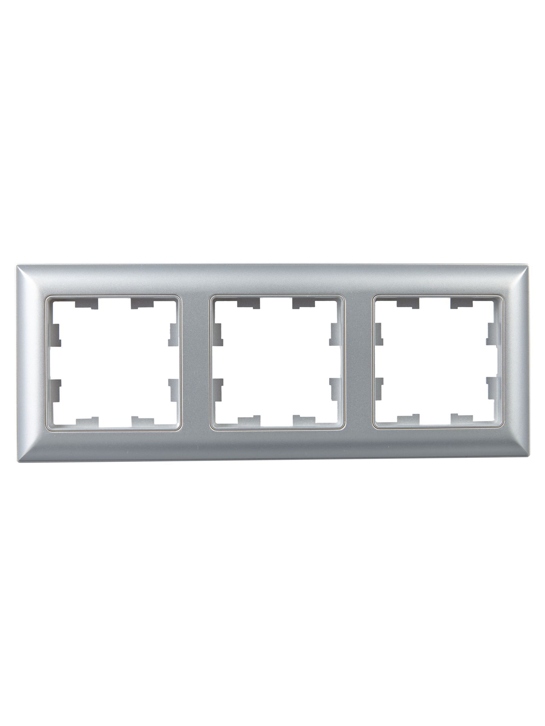 BRITE Рамка 3-местная РУ-3-Бр алюминий/алюминий IEK - Фото 3