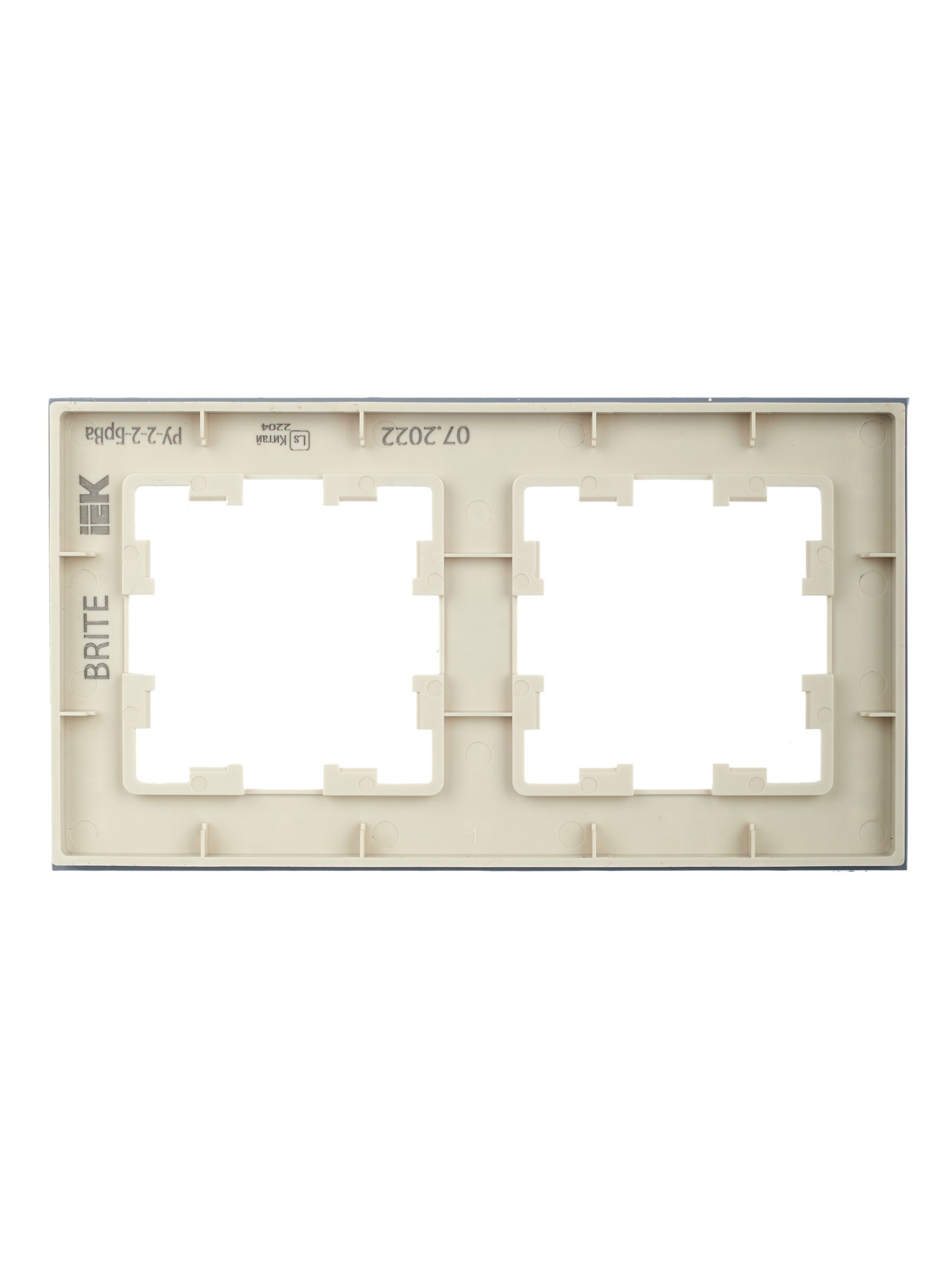 BRITE Рамка 2 -местная РУ-2-2-БрВа стекло ванильный IEK - Фото 4